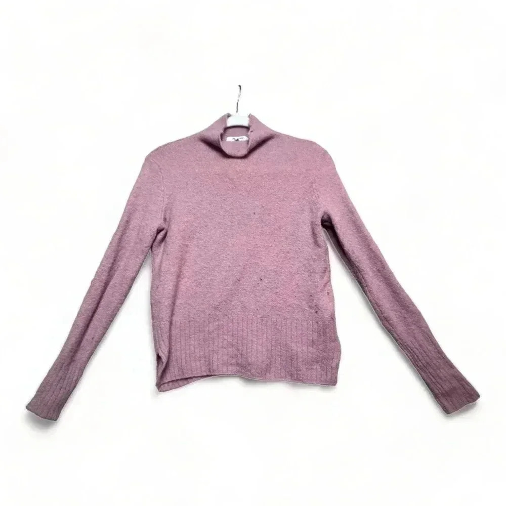 Madewell Womens‎ Pink Coziest Yarn Turtle Neck Sweater Sz S Merino Wool Basic